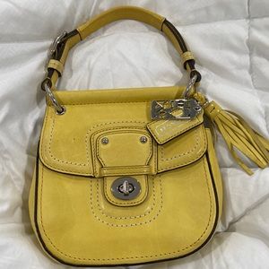 Early 2000s-2010s Yellow Coach Mini Handbag